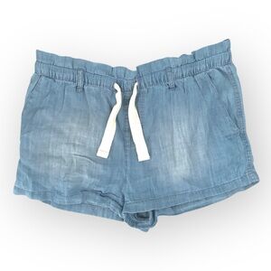 Harlow L chambray tie up bootie shorts boho hippie beach festival outdoors